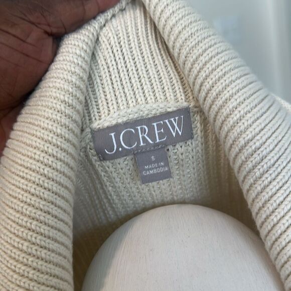 J. Crew Cream Ribbed Sweater S - Picture 5 of 7